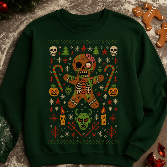 Gingerbread Zombie Ugly Christmas Sweatshirt