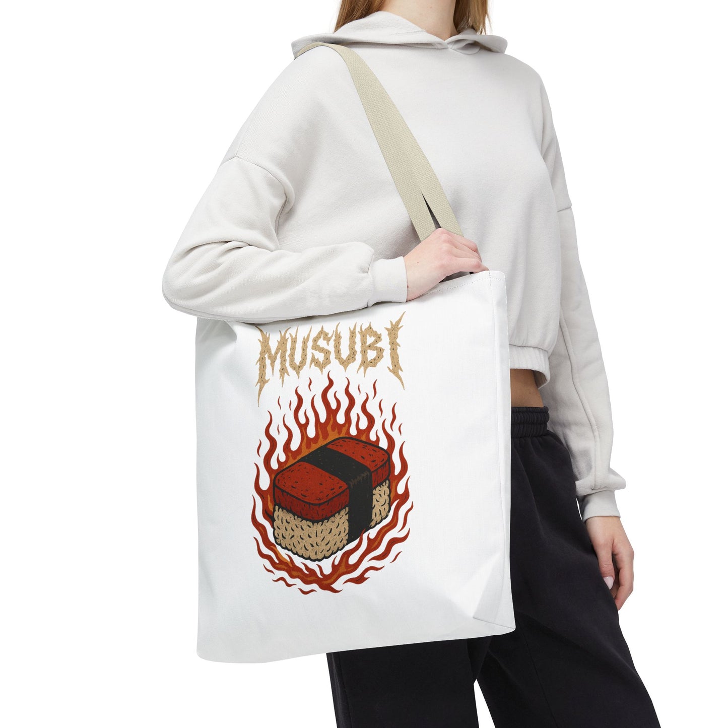 MUSIBI METAL Tote for Musubi Metalheads, Spam Slammers, Nori Noisemakers, Seaweed Shredders and Rice Rampagers - Foodie Tote