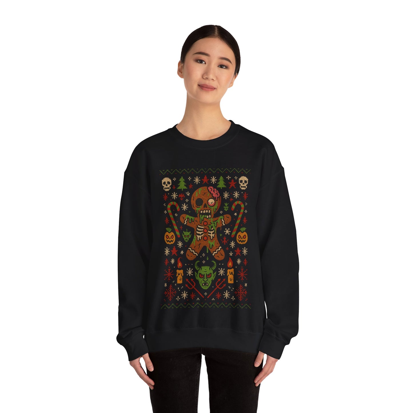 Gingerbread Zombie Ugly Christmas Sweatshirt