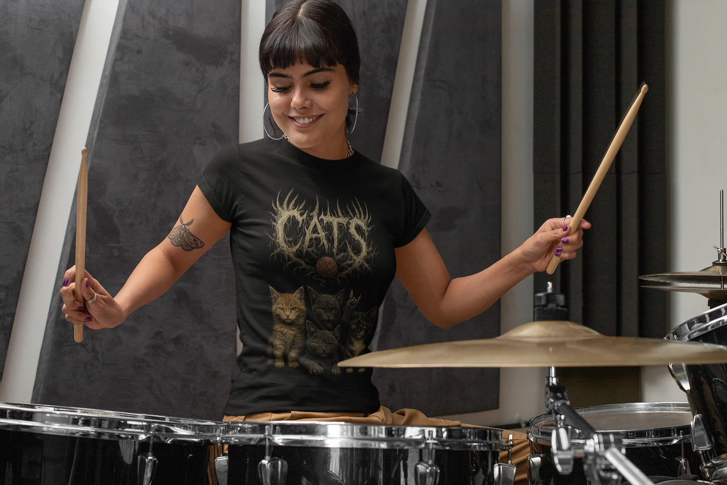 CATS Metal Shirt Because Cats are METAL