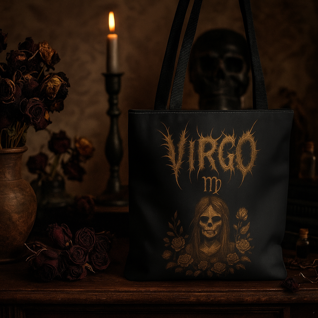 Virgo Zodiac Metal Tote Bag