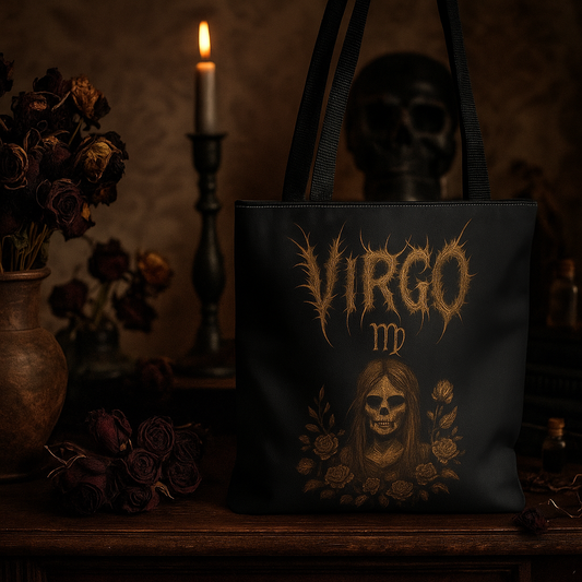 Virgo Zodiac Metal Tote Bag