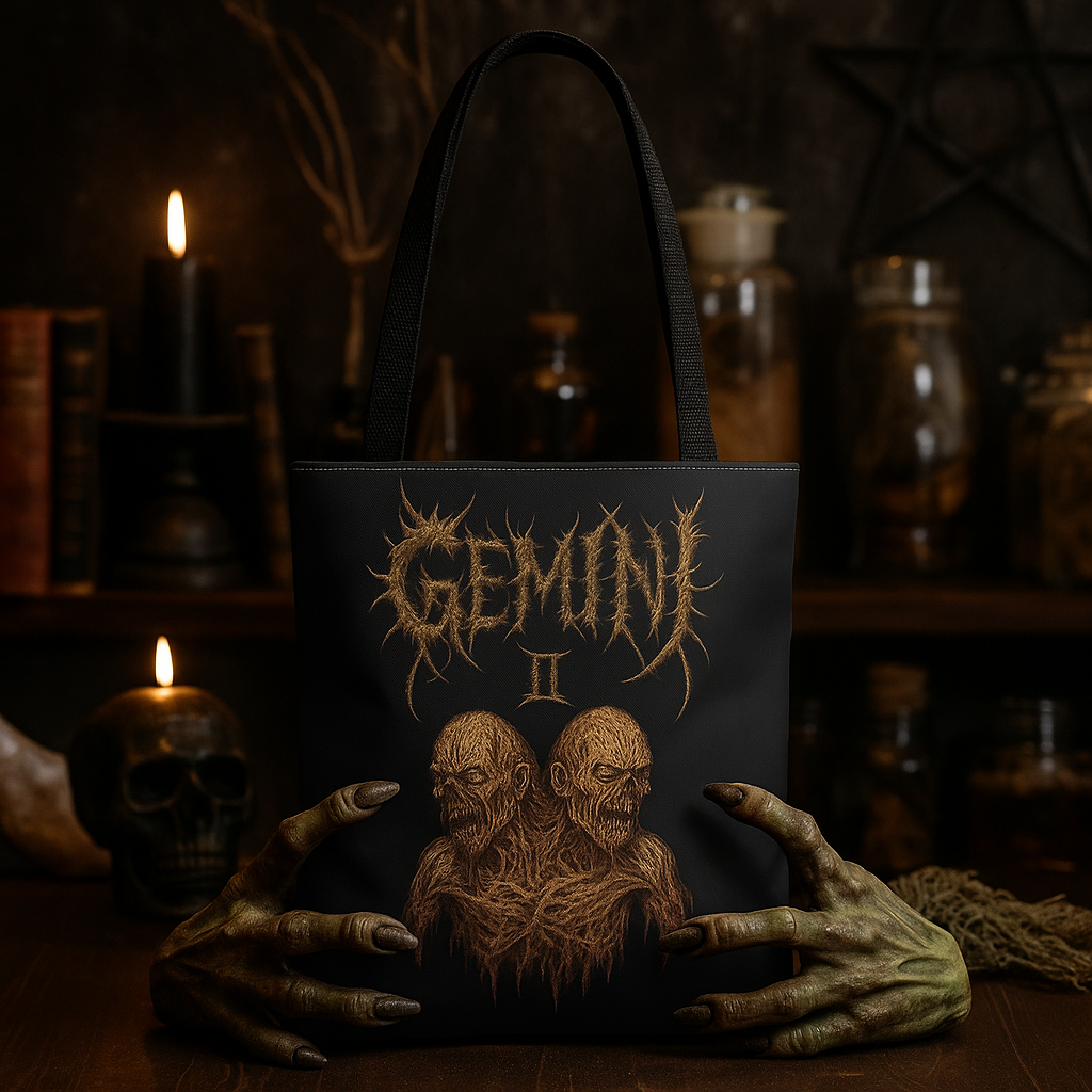 Gemini Zodiac Metal Tote Bag