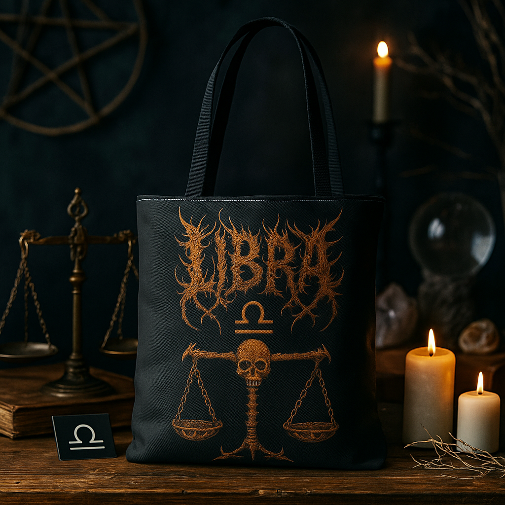 Libra Zodiac Metal Tote Bag