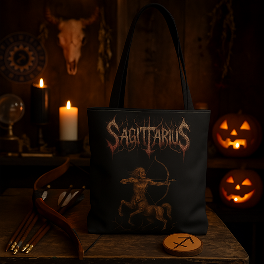 Sagittarius Zodiac Metal Tote Bag