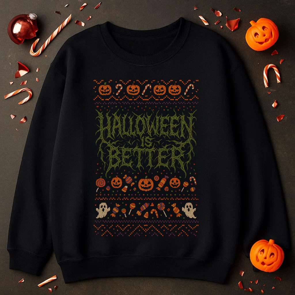 Halloween is Better Ugly Christmas Sweatshirt