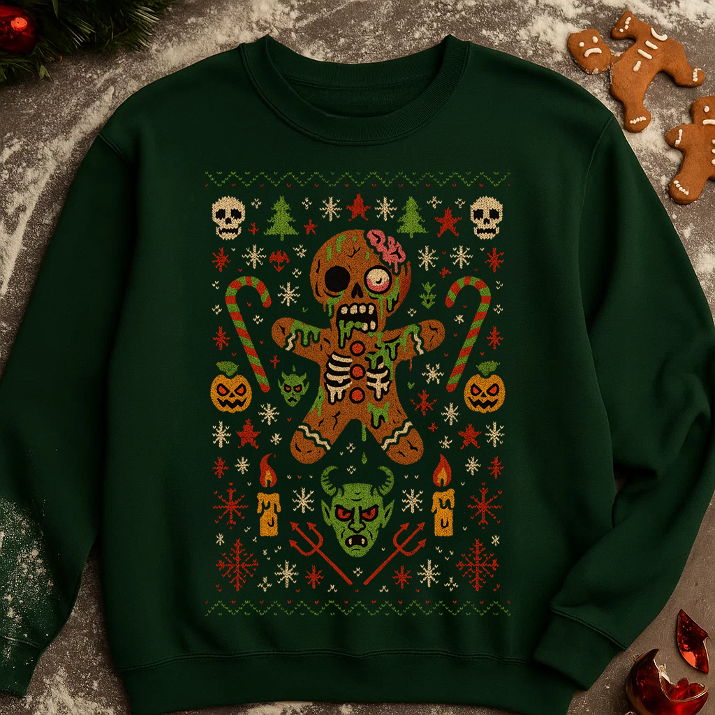 Gingerbread Zombie Ugly Christmas Sweatshirt
