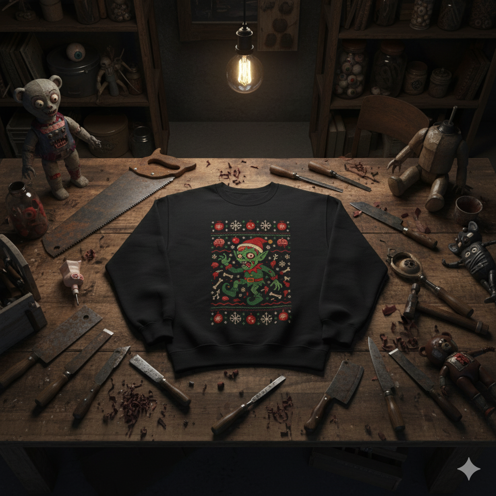 Zombie Christmas Elf Sweatshirt