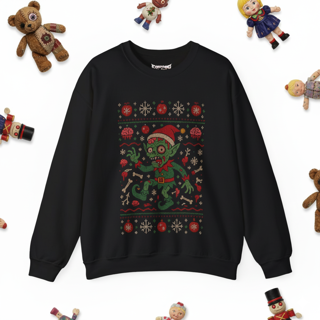 Zombie Christmas Elf Sweatshirt