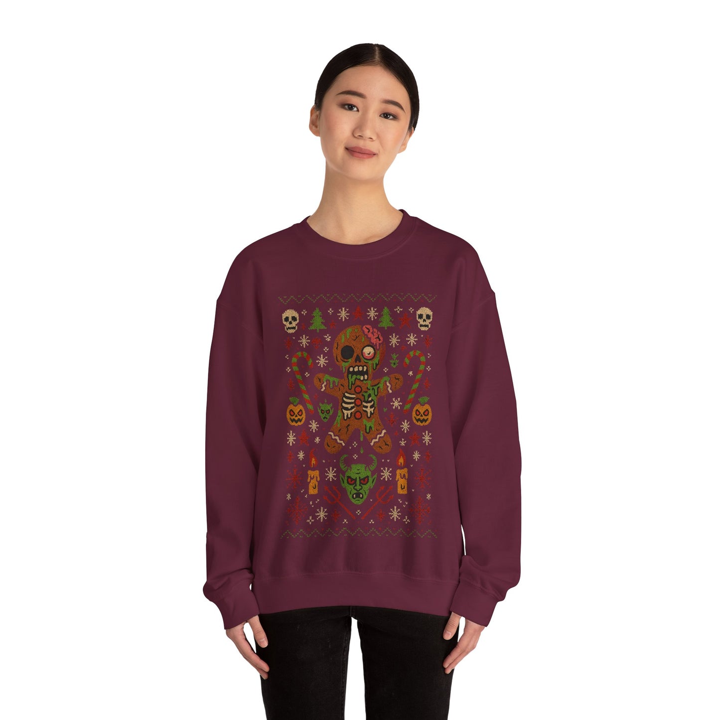 Gingerbread Zombie Ugly Christmas Sweatshirt