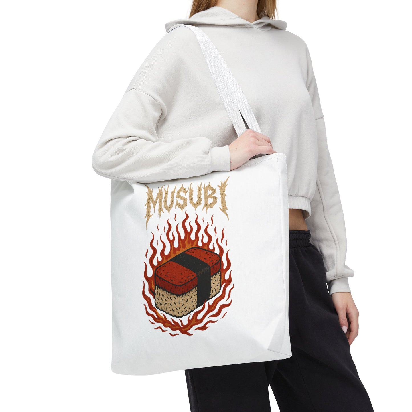 MUSIBI METAL Tote for Musubi Metalheads, Spam Slammers, Nori Noisemakers, Seaweed Shredders and Rice Rampagers - Foodie Tote