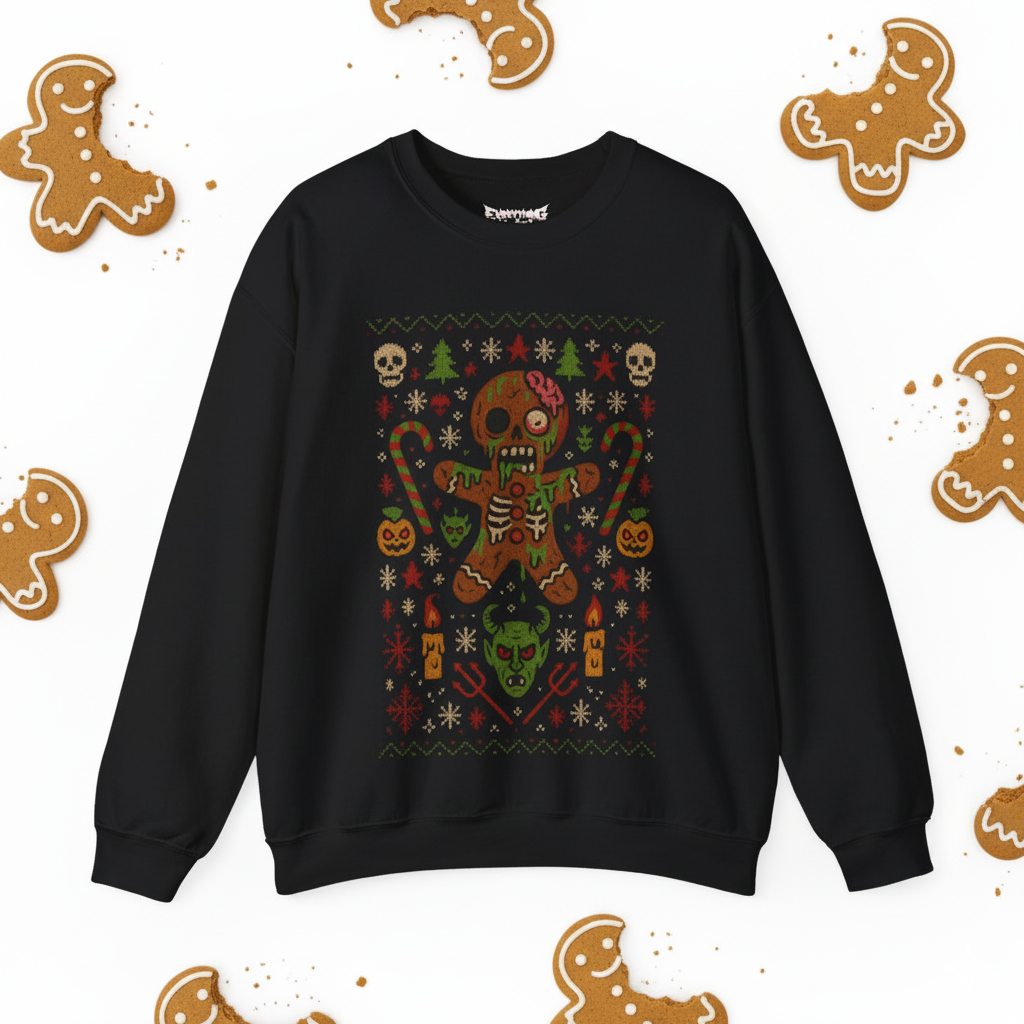 Gingerbread Zombie Ugly Christmas Sweatshirt